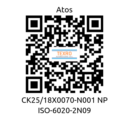 Atos-CK25/18X0070-N001 NP ISO-6020-2N09 price