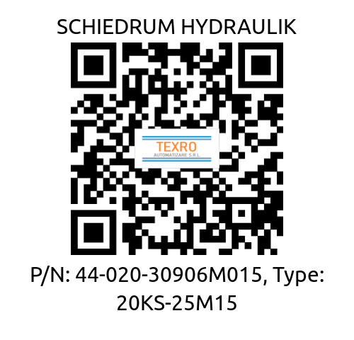 SCHIEDRUM HYDRAULIK-P/N: 44-020-30906M015, Type: 20KS-25M15 price