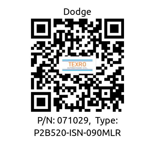 Dodge-P/N: 071029,  Type: P2B520-ISN-090MLR price