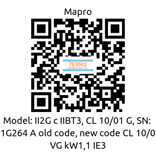 Mapro-Model: II2G c IIBT3, CL 10/01 G, SN:  51G264 A old code, new code CL 10/01 VG kW1,1 IE3 price