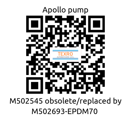 Apollo pump-M502545 obsolete/replaced by M502693-EPDM70  price