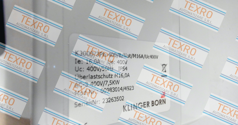 Klinger Born-0098.3014 K3000/3Ph-400V/B/Not-Halt/MxA/Uc400V price