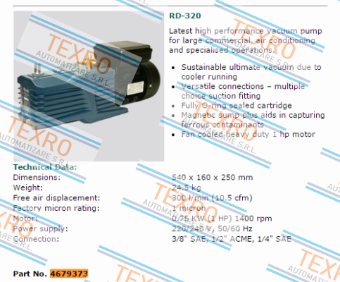 Refco-p/n: 4679373, Type: RD-320 price