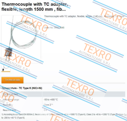 Testo-Thermocouple with TC adapter (0602 0645)  price