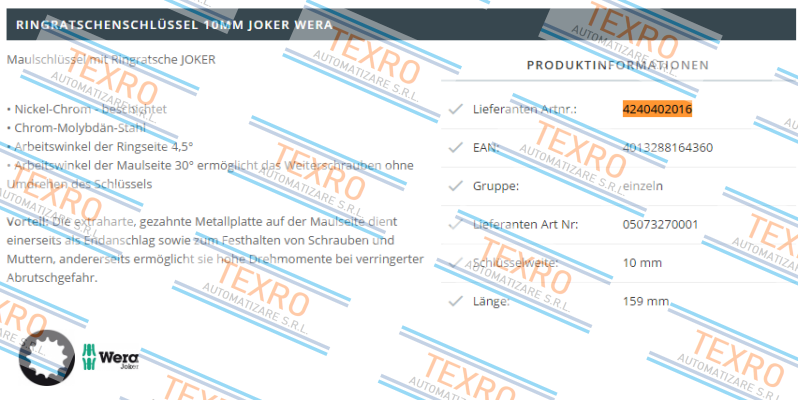 Wera-4240402016  price