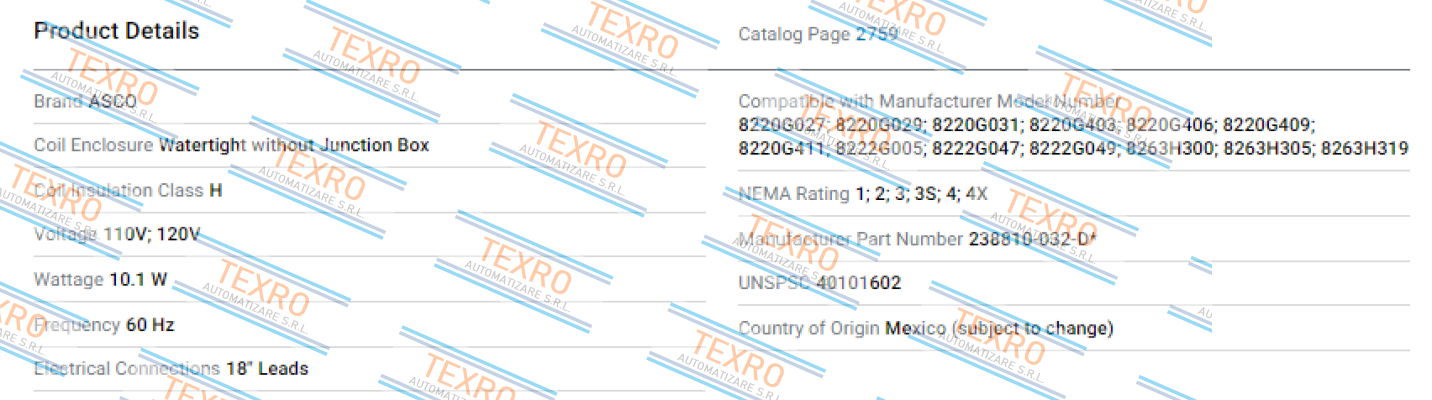 Asco-238810-032-D price