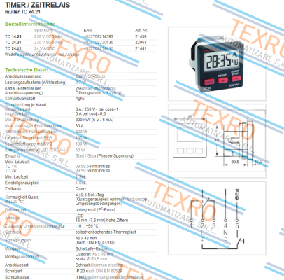 Hugo Muller-TC 24.21 - 24V ACDC / PN: 21441 price