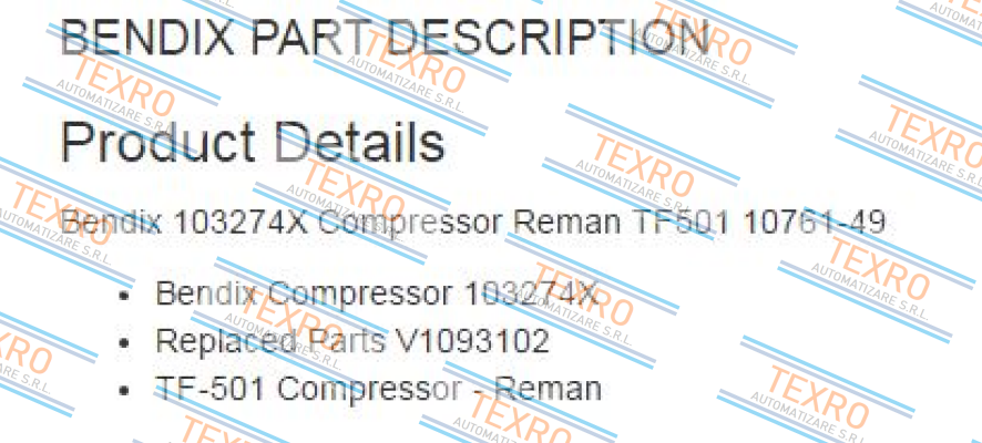 Bendix-103274X  price