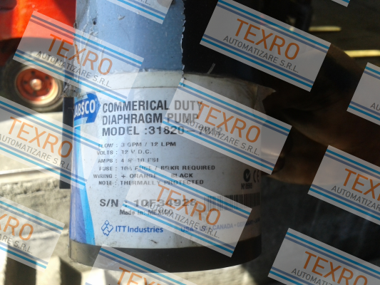 Jabsco-Model: 31820-7012  S/N: 10F34928  price