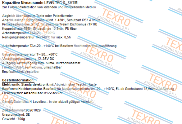 Hengesbach- LEVELTEC S-SHTM  price