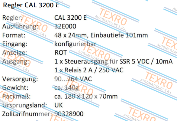 Cal Controls-CAL32E000  price