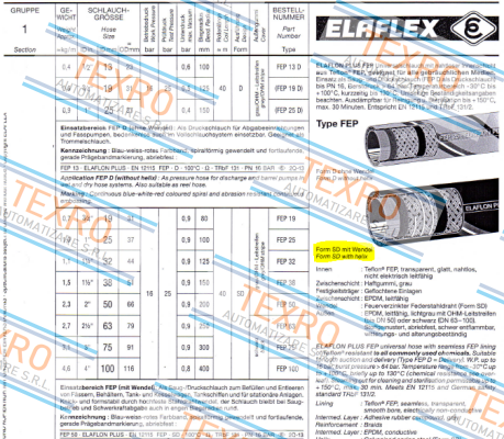 Elaflex-Elaflon Plus Universalschlauch (FEP 19)  price