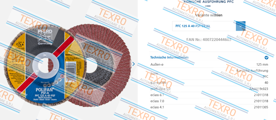 Pferd-PFC 125 A 40 PSF  (Mat.Nr.67744125) (1 Pack = 10 pcs.)   price