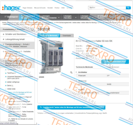 Hager-NHS-Lasttrenner SILAS DIN-00 160  price
