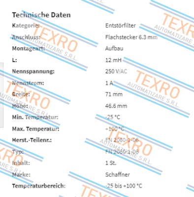 Schaffner-FN2060-1-06 price