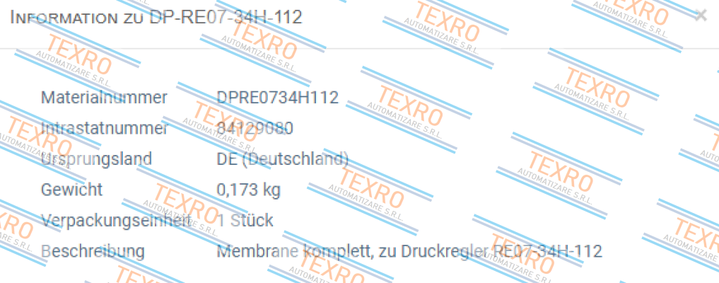 STASTO-DP-RE07-34H-112  (Membrane zu Druckregler RE07-34H-112)  price
