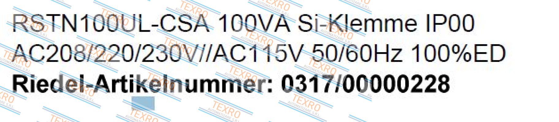Michael Riedel Transformatorenbau-RSTN100UL-CSA  price