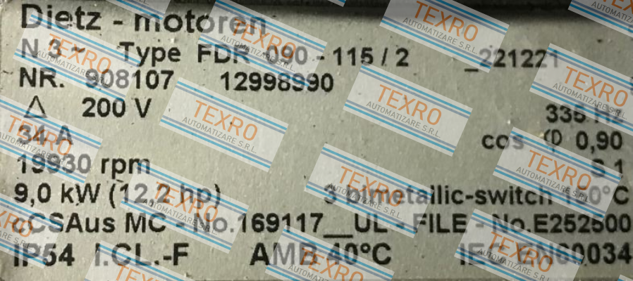 Dietz-Motoren-FDR 090-115/2 NR.623362 OEM for  Zünd Systemtechnik AG price