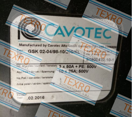 Cavotec-GSK 02-04/98-10/205/KL price