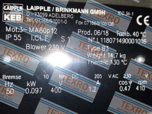 LAIPPLE KEB-MA80/12-TB-BR-FL-ST10 price