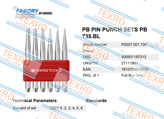 Fabory-P0257.001.735 price