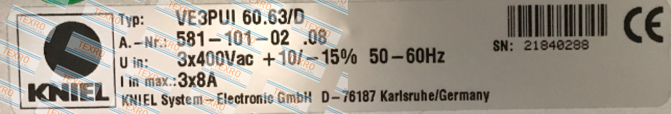 Kniel-P/N:581-101-02; Type:VE3PUI 60.63/D price