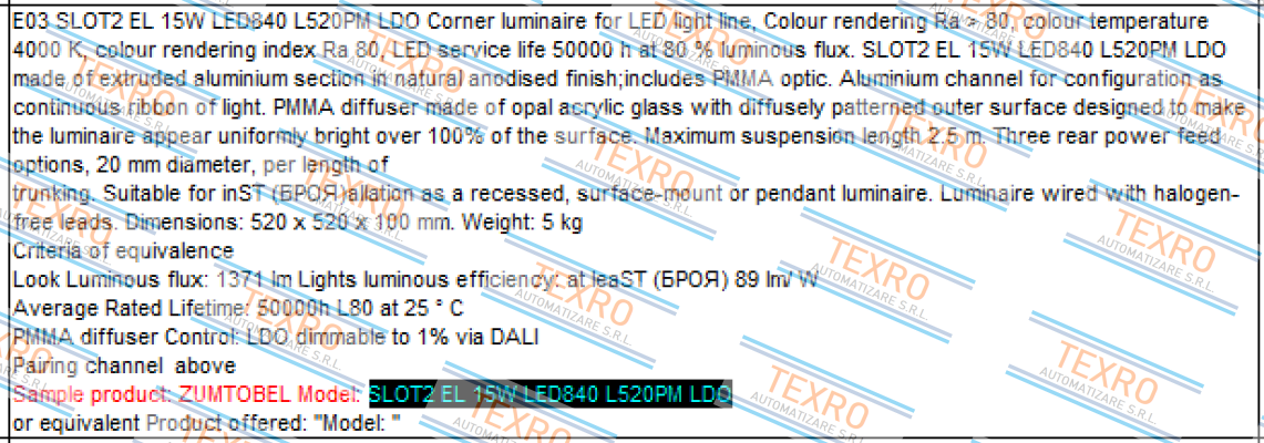 Zumtobel-SLOTLIGHT INFINITY luminaire + corner 3  price