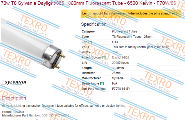 Sylvania-F70T8-86-SY  price