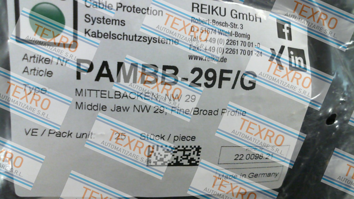 REIKU-PAMBB-29F/G (pack x25) price