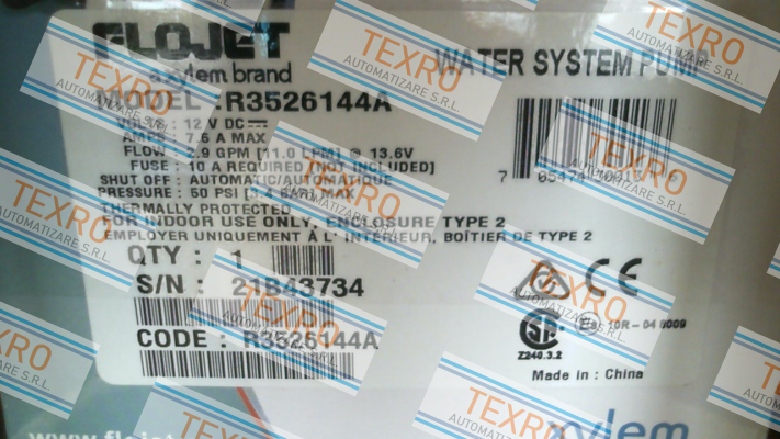 Flojet Pump-R3526-144A price