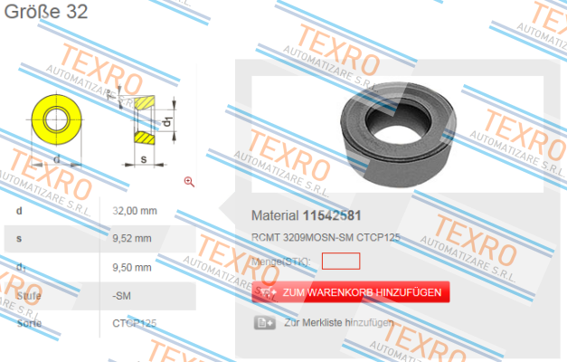 Ceratizit-RCMT 3209MOSN-ZM HCX1125 (CT 115 42581)  price