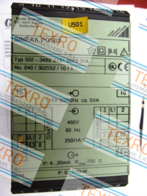 Gossen Metrawatt-SINEAX 502-34B2Z19100E031A obsolete, replaced by Sineax P 530  price