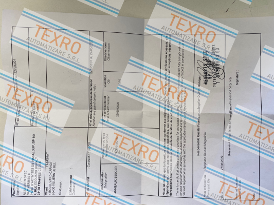 Seeger Orbis-Certificate of conformity NF L00-015 price