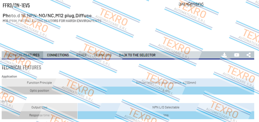 Micro Detectors / Diell (now Datasensing)-FFR3/0N-1EV5 price