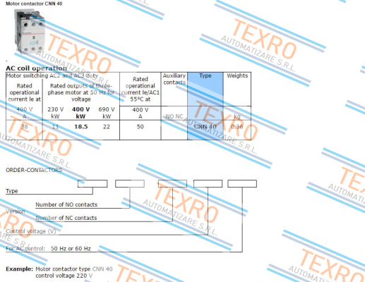 RADE KONCAR-CNN 40 00 220V/60Hz price