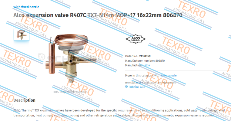 Alco-806870 / TX7-N14m price