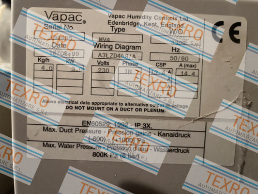 Vapac-Type: MV4 W/O 3309 price